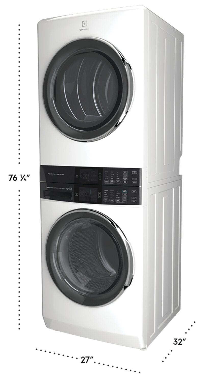 Tour de buanderie Electrolux à chargement frontal de 5,2/8,0 pi³ avec vapeur - blanc - ELTE760CAW | Tour de buanderie Laundry TowerMC à la vapeur Electrolux à chargement frontal de 5,2/8,0 pi³ - blanc…