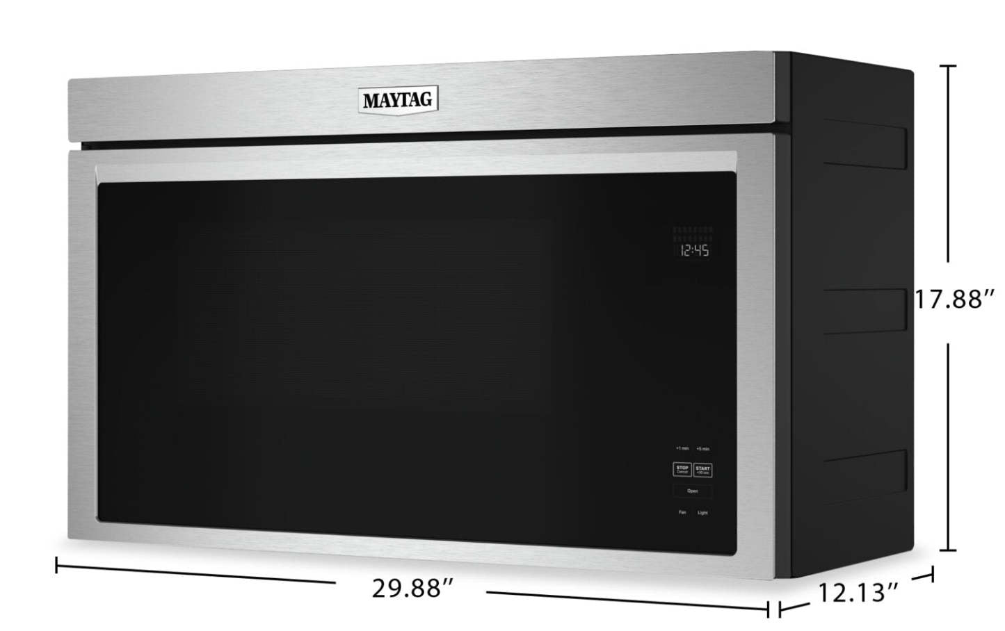 Maytag 1,1 Cu. Fort. Micro-ondes encastré avec 900 watts de cuisson – Résistant aux empreintes digitales… | Quatre à micro-ondes à hotte intégrée Maytag de 1,1 pi³ à installation affleurée avec cuisson à 900 W …