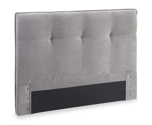Amos Upholstered Headboard in Grey Fabric, Tufted - King Size | Tête de lit rembourrée Amos en tissu gris capitonné - format très grand lit