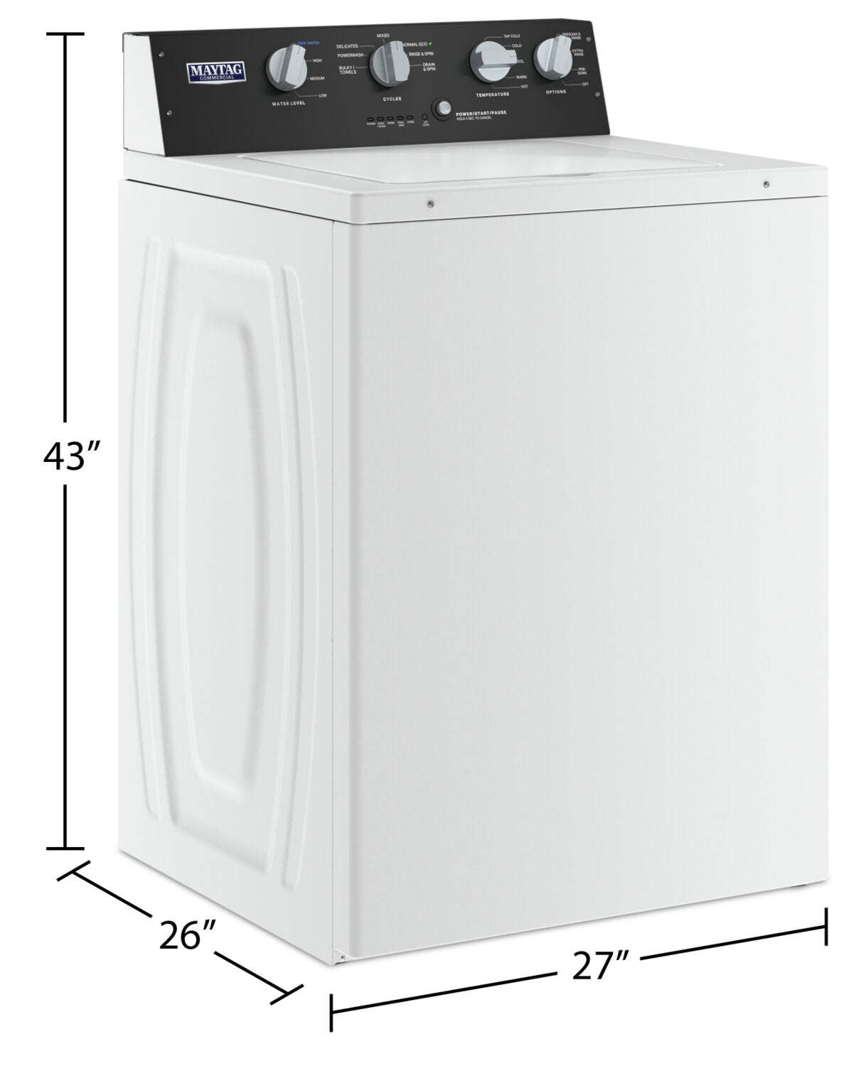 Maytag 4 Cu. Ft. Top-Load Commercial-Grade Residential Washer - MVWP586GW | Laveuse Maytag résidentielle à chargement par le haut de 4 pi3 de qualité commerciale - MVWP586GW | MVWP586W