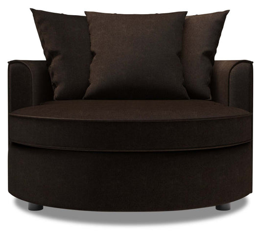 Fauteuil d'appoint enveloppant Sofa Lab personnalisable de 48 po en tissu chenille - brun Luxury Chocolate | CUDD3293