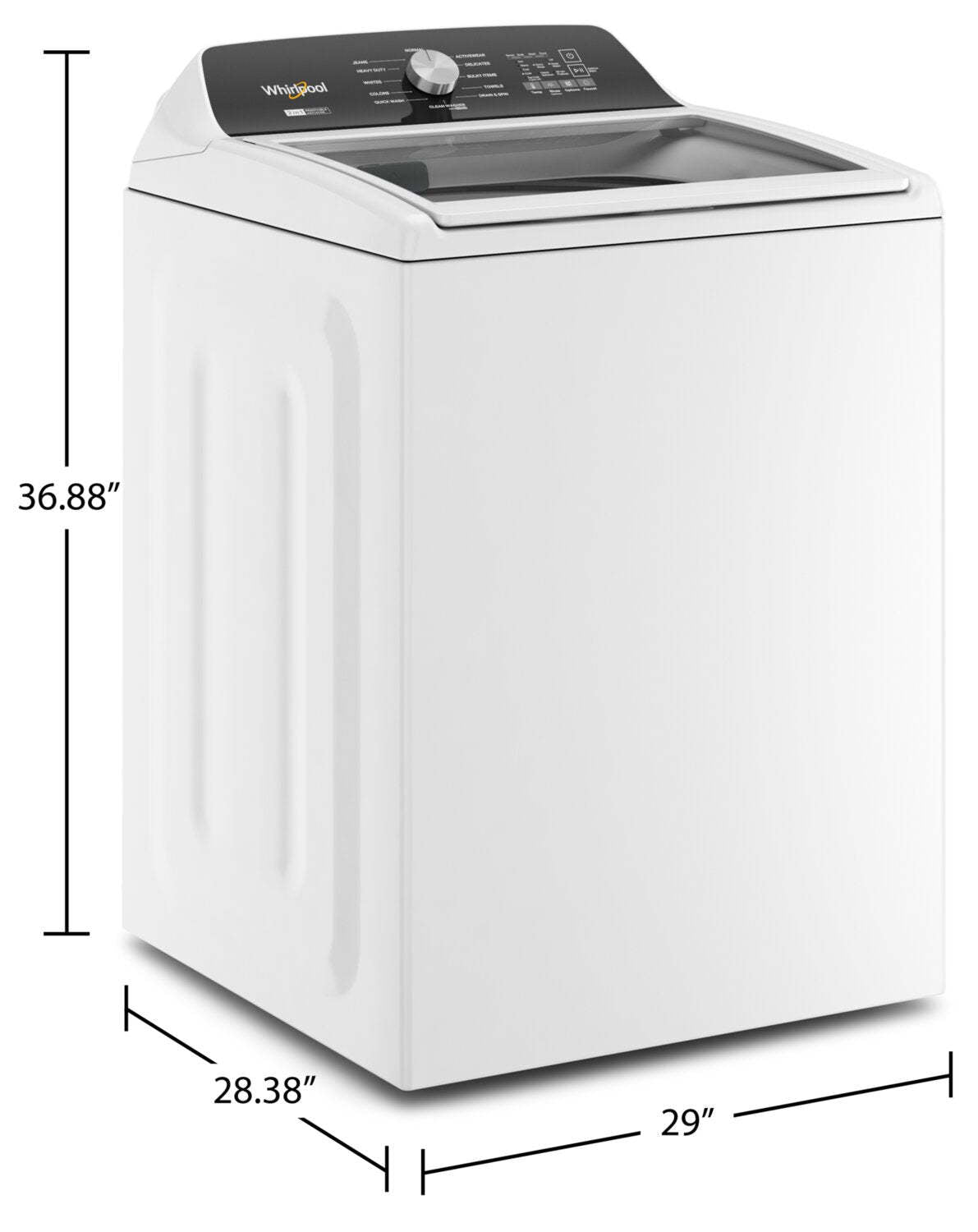 Laveuse Whirlpool à chargement par le haut de 5,4 pi³ - blanche - WTW5057LW | Whirlpool 5.4 Cu. Ft. Top-Load Washer - White - WTW5057LW