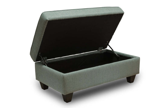 Made in Canada Scarlett 26 Chenille Fabric Ottoman - Marine Blue | Pouf Scarlett de 26 po fabriqué au Canada en tissu de chenille - bleu marine