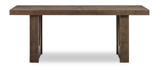 Table de salle à manger Sol de Kort & Co. avec base piédestal, 78 po - brune