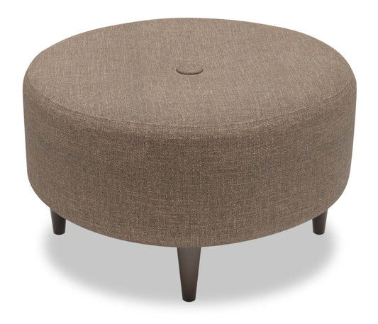 Fabriqué au Canada Sofa Lab personnalisable Pouf The Curve 31 en tissu d'apparence lin - Luna Parline marron | Pouf The Curve de Sofa Lab de 31 po fabriqué au Canada en tissu d'apparence lin - brun Luna Parline | CURV2591