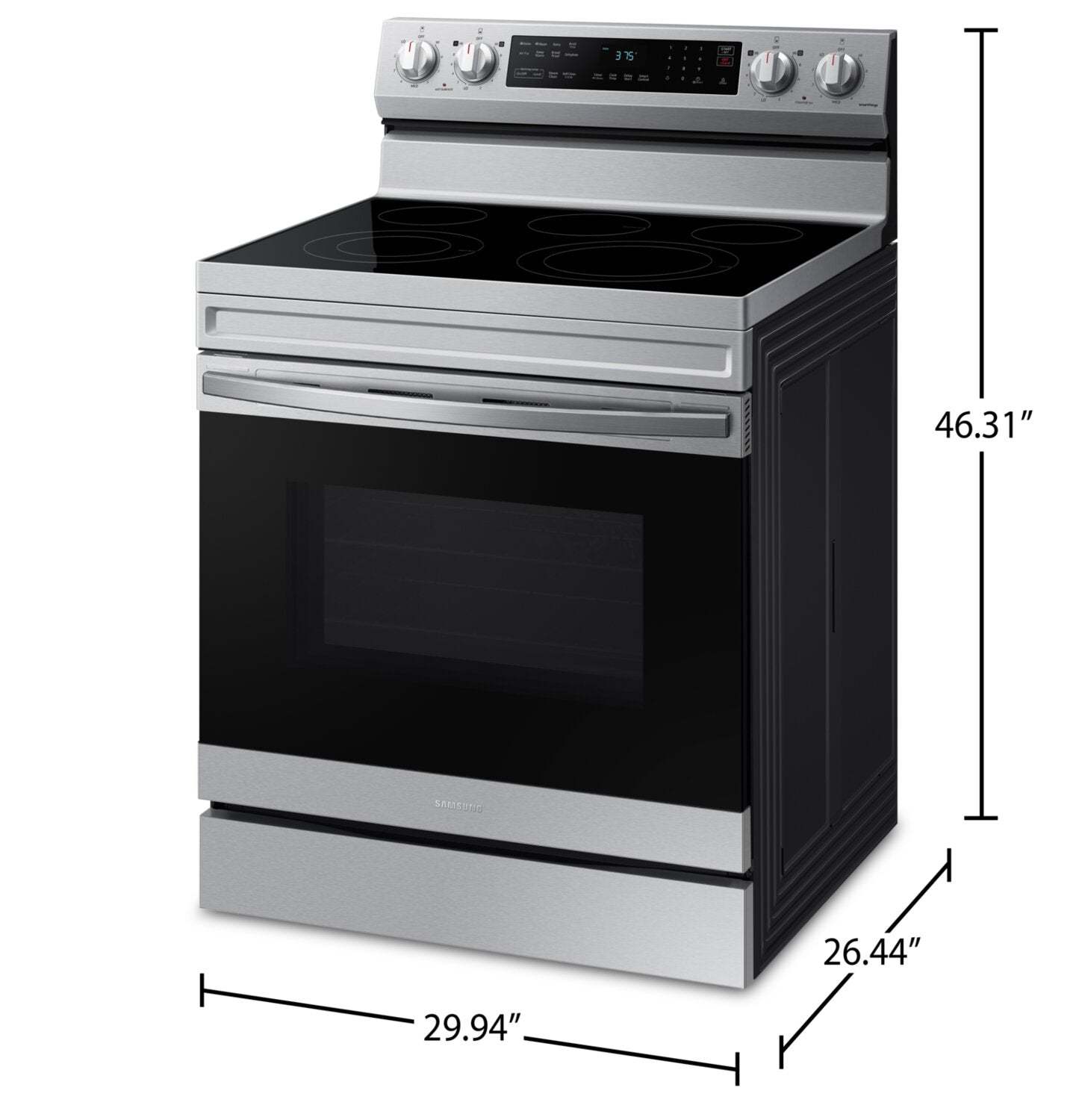 Cuisinière électrique intelligente amovible Samsung de 6,3 pi³ avec friture à air - acier inoxydable - NE63A6511SS/…