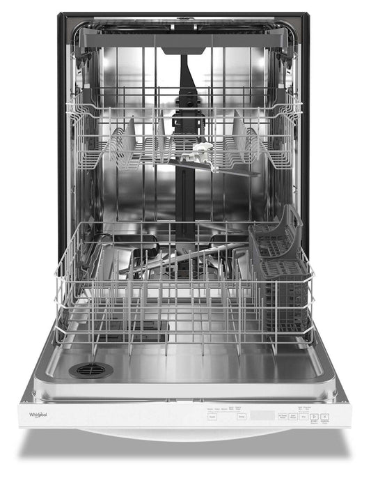 Lave-vaisselle encastré Whirlpool de 24 po et de 47 dBA avec commandes sur le dessus et 3e panier - Blanc - WDT750SAKW | Whirlpool 24 47 dBA Built-In Top-Control Dishwasher with Third Rack - White - WDT750SAKW