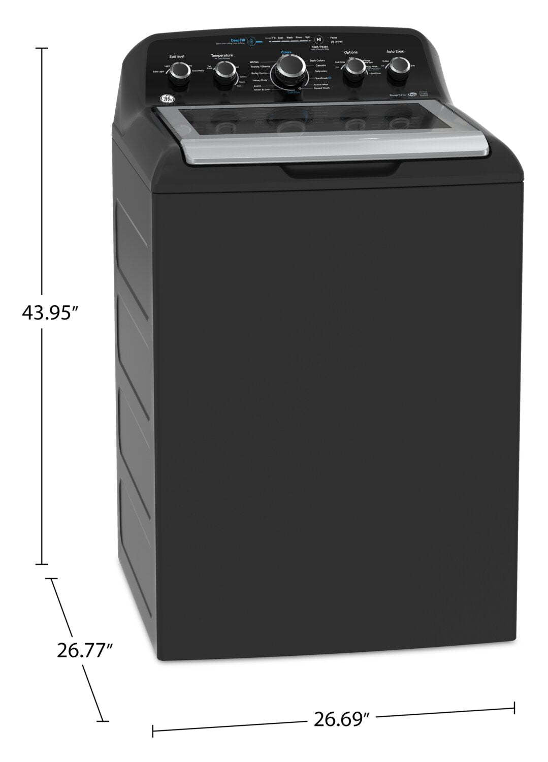 Laveuse GE à chargement par le haut de 4,9 pi³ avec agitateur - gris diamant - GTW491BMRDG | GE 4.9 Cu. Ft. Top Load Agitator Washer - Diamond Grey - GTW491BMRDG