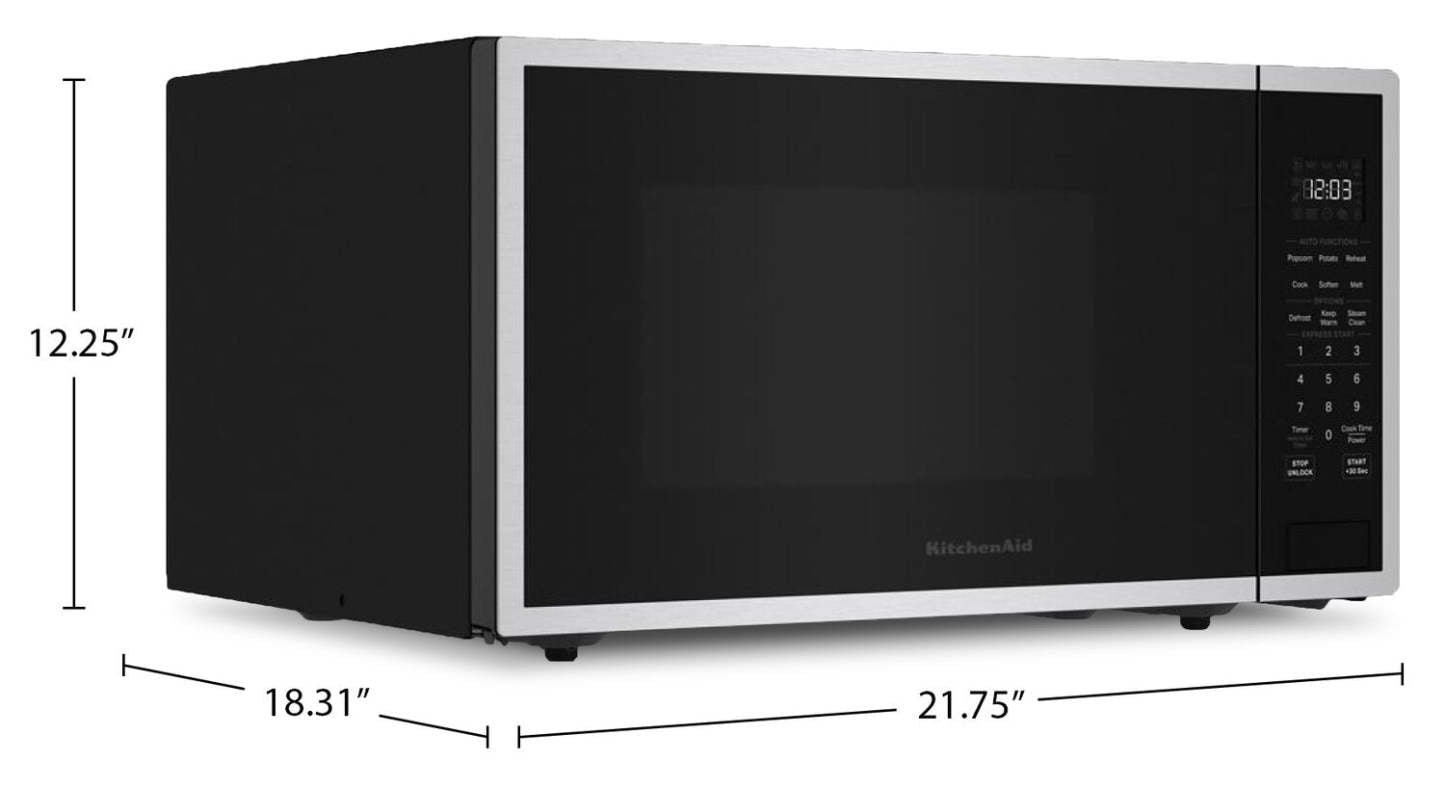KitchenAid 1,6 Cu. Fort. Micro-ondes de comptoir – Acier inoxydable - YKMCS122SSS | Four à micro-ondes de comptoir KitchenAid de 1,6 pi3 - acier inoxydable - YKMCS122SSS