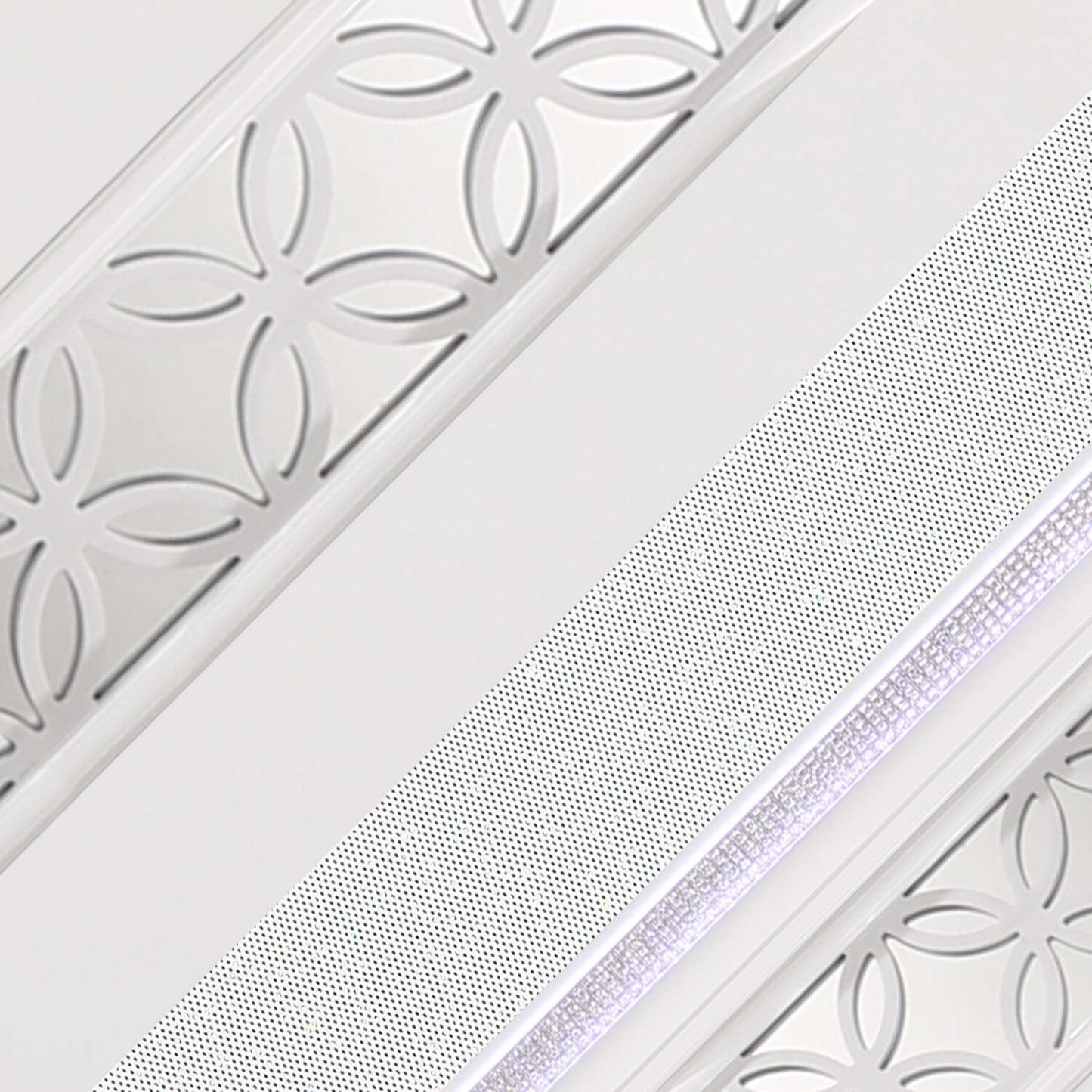 Lit à panneau Ava avec tête de lit et cadre, LED, Glam, blanc - Taille King