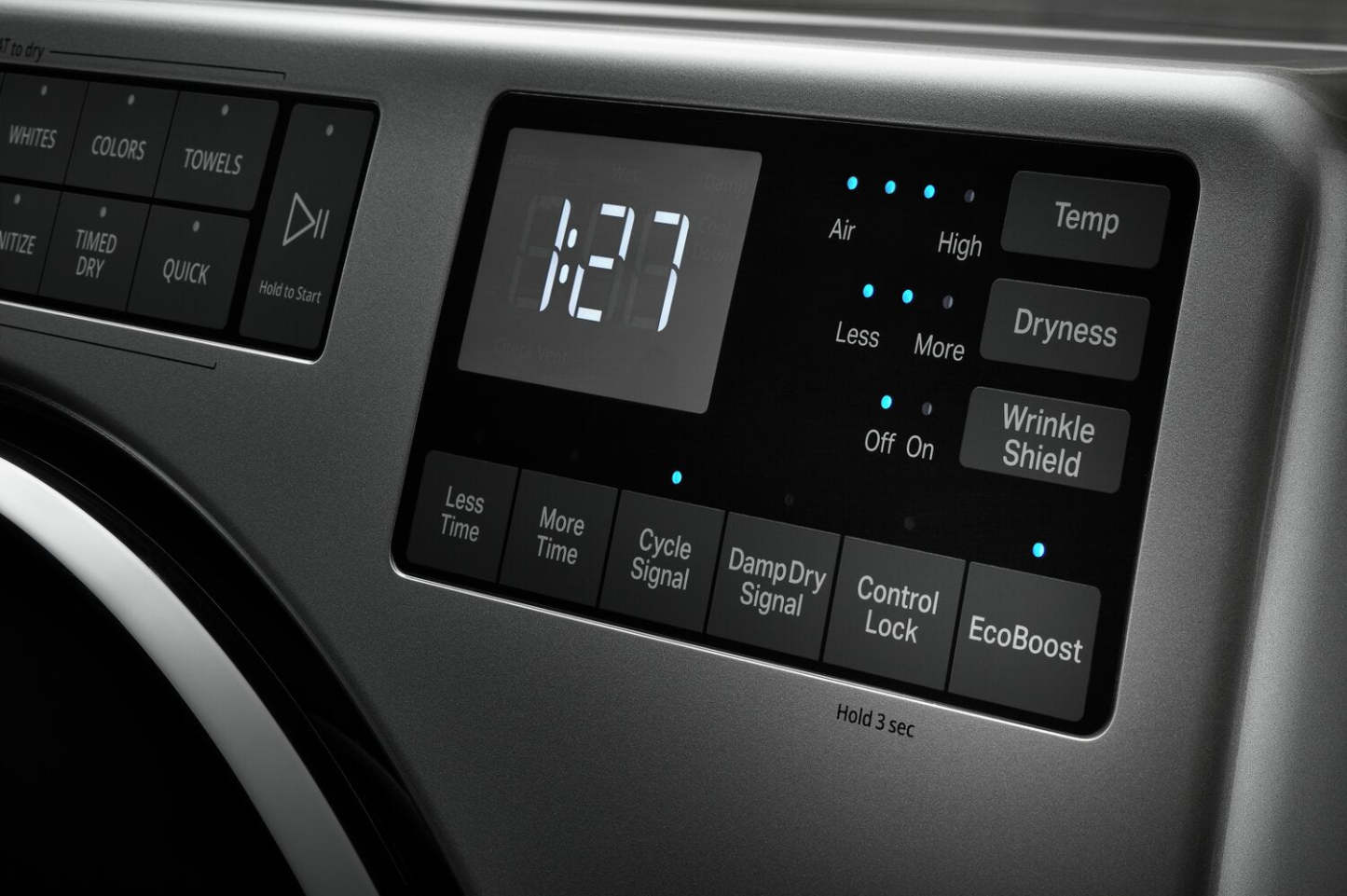 Sécheuse à gaz Whirlpool de 7,4 pi³ - ombre chrome - superposable - WGD5605MC | Bain à remous 7,4 Cu. Fort. Sécheuse à gaz, Chrome Shadow, empilable - WGD5605MC