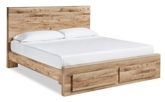 Lit de rangement Derekson avec 2 tiroirs intégrés au pied du lit, naturel - format grand lit | Derekson Storage Bed with 2 Built-In Footboard Drawers, Natural - Queen Size