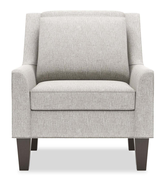 Fauteuil d'appoint club Sofa Lab de 29 po fabriqué au Canada en tissu de chenille avec pattes en bois - argenté Luxury Silver | CLUB2793