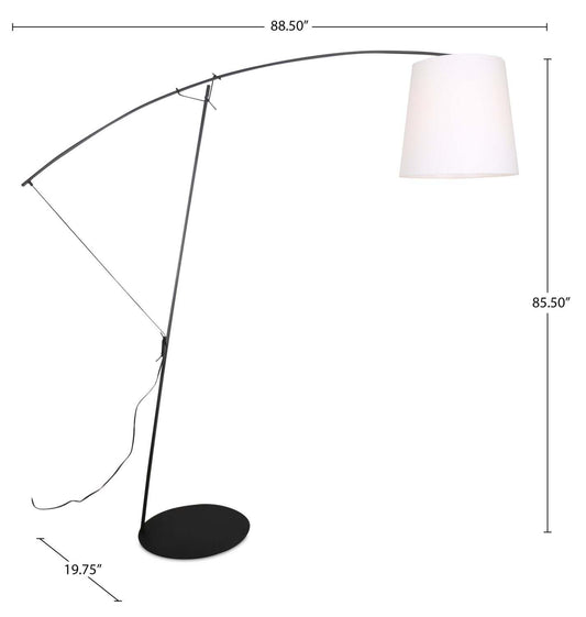 Charley 85.5 Lampadaire Arc en Métal Noir | Lampe à pied arquée Charley de 85,5 po en métal noir