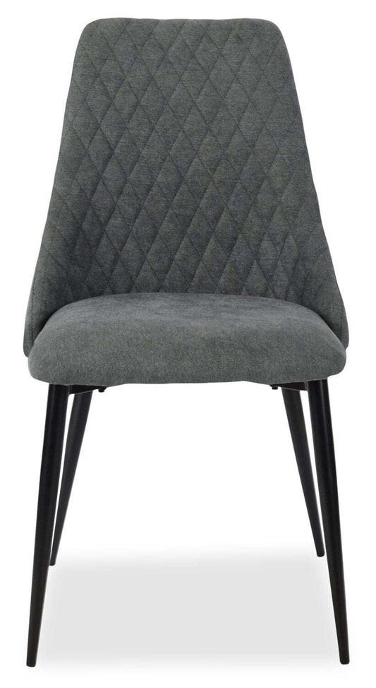 Chaise de salle à manger Miya avec tissu en polyester, métal - Charbon | Chaise de salle à manger Miya en tissu de polyester et en métal - anthracite