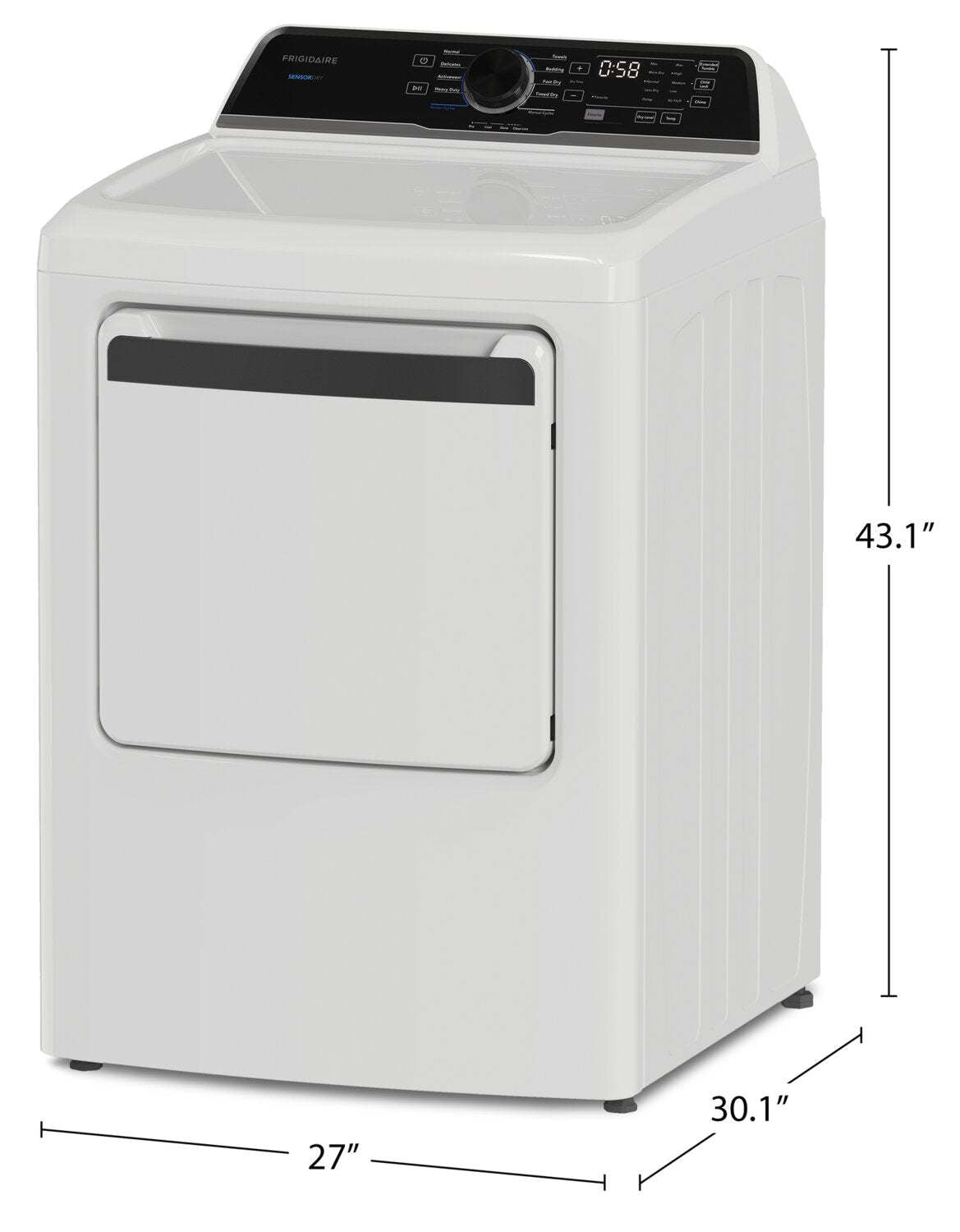 Frigidaire 7 Cu. Fort. Sécheuse électrique - Blanc - FLVE752CBW | Sécheuse électrique Frigidaire de 7 pi³ - blanche - FLVE752CBW