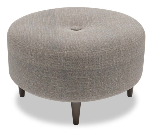 Pouf The Curve 31 en tissu aspect lin - Gris Luna Smoke | Fabriqué au Canada | CURV2391