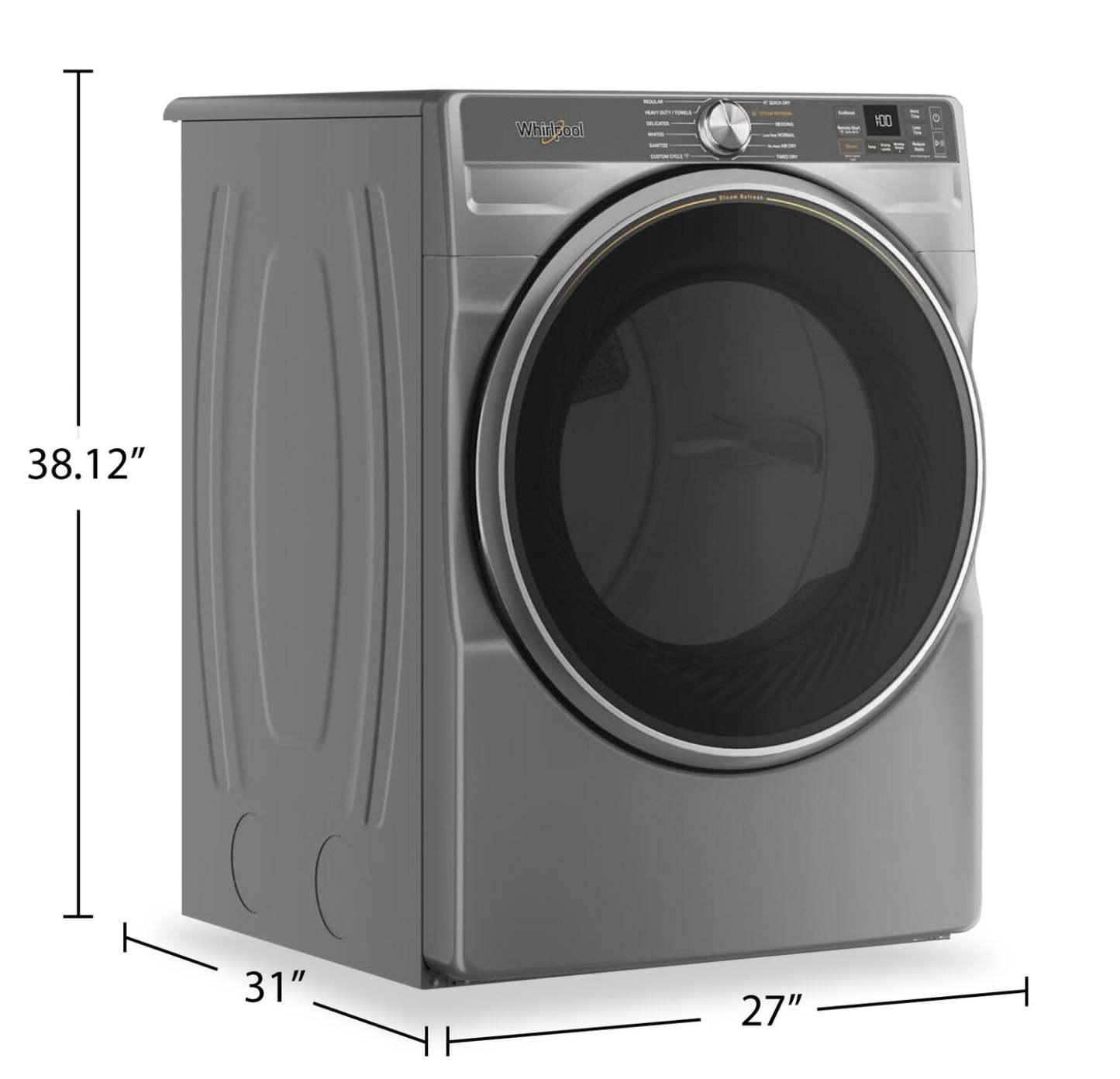 Whirlpool 7,4 pi³ Sécheuse à gaz intelligente avec vapeur - WGD6720RR | Sécheuse à gaz intelligente Whirlpool de 7,4 pi³ avec vapeur - WGD6720RR | WGD6720R