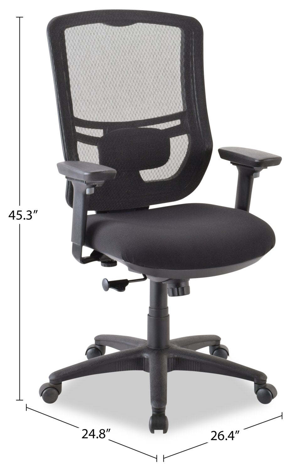 Tempur-Pedic Dante 26.4 Office Chair - Black with Mesh Back|Chaise de bureau Dante de Tempur-Pedic de 26,4 po - noire avec dossier en maille