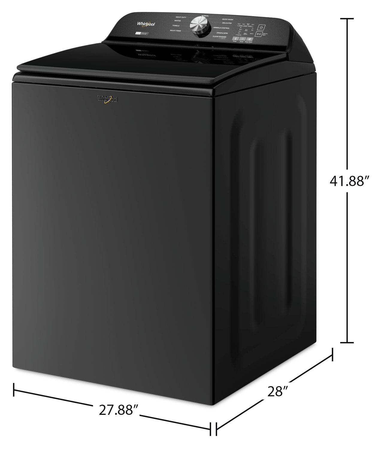 Laveuse Whirlpool à chargement par le haut de 6,1 pi³ - noir volcan - WTW6157PB