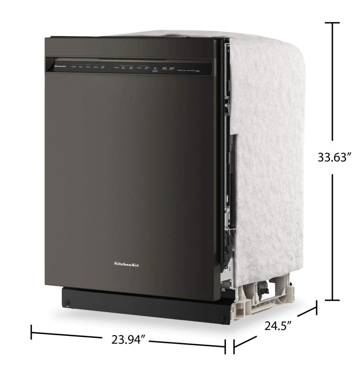 Lave-vaisselle KitchenAid de 24 po et de 44 dBA avec troisième panier 360° Max JetsMC - minerai noir - KDFS424SBE