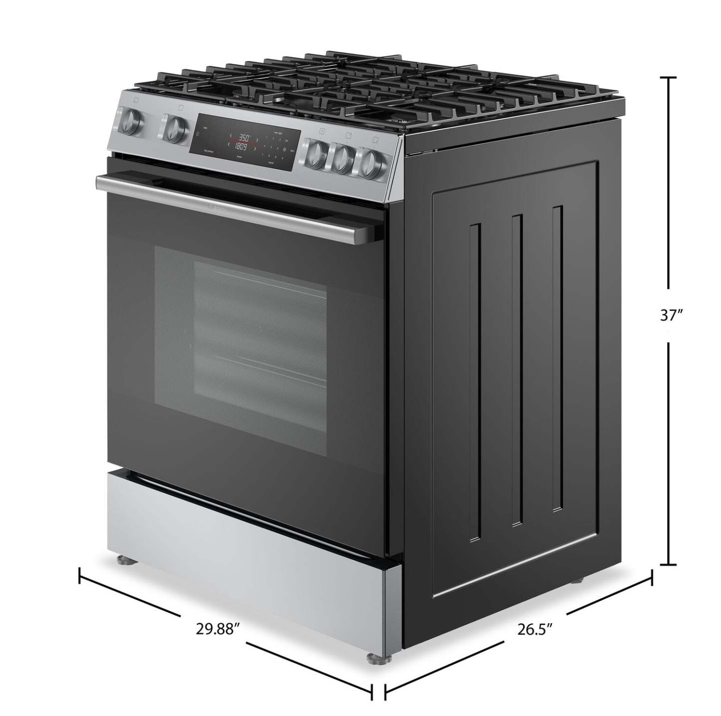 Bosch 30 5.8 Cu. Ft. 100 Series Gas Range with Rapid Preheat and Air Fry - Stainless Steel - HGF1050MUC | Cuisinière à gaz Bosch série 100 de 5,8 pi3 et de 30 po avec préchauffage rapide et friture à air - acier inoxydable - HGF1050MUC | HGF105MC