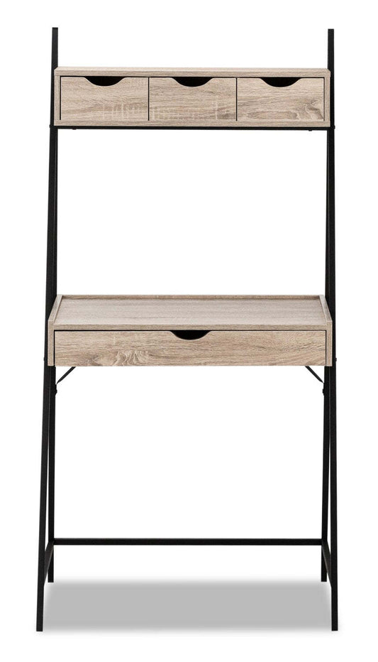 Bureau compact Norris 31.5 avec 4 tiroirs - Taupe|Bureau compact Norris de 31,5 po à 4 tiroirs - taupe