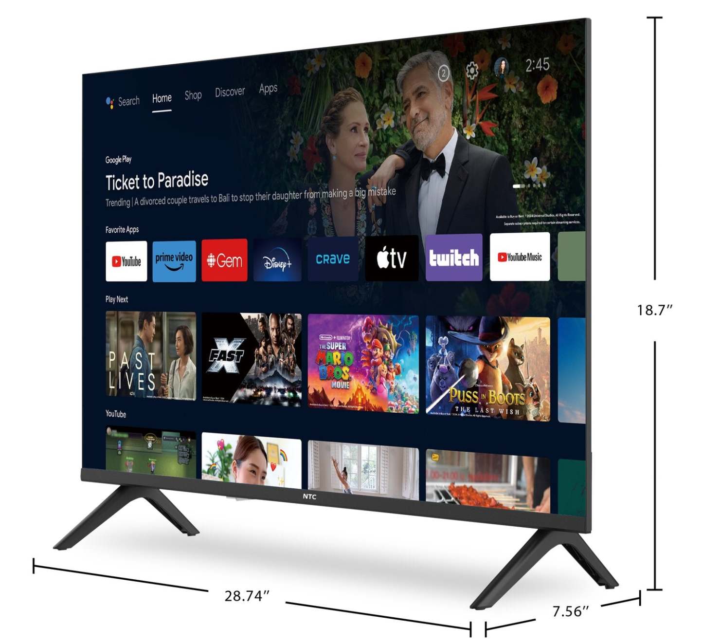 Téléviseur intelligent DEL de NTC Full HD de 32 po et à 60 Hz avec Android TV (32HA7400)