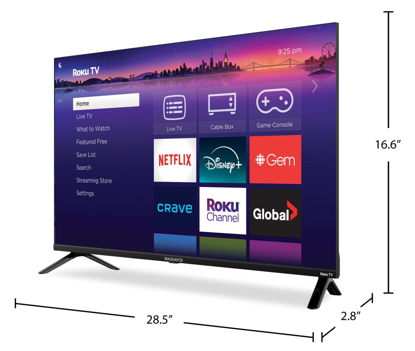 MAGNAVOX 32 MRTQ QLED Quantum Dot FHD Smart Roku TV (MRTQ3206) | Téléviseur intelligent QLED MAGNAVOX MRTQ FHD de 32 po avec boîtes quantiques et Roku TVMC (MRTQ3206)