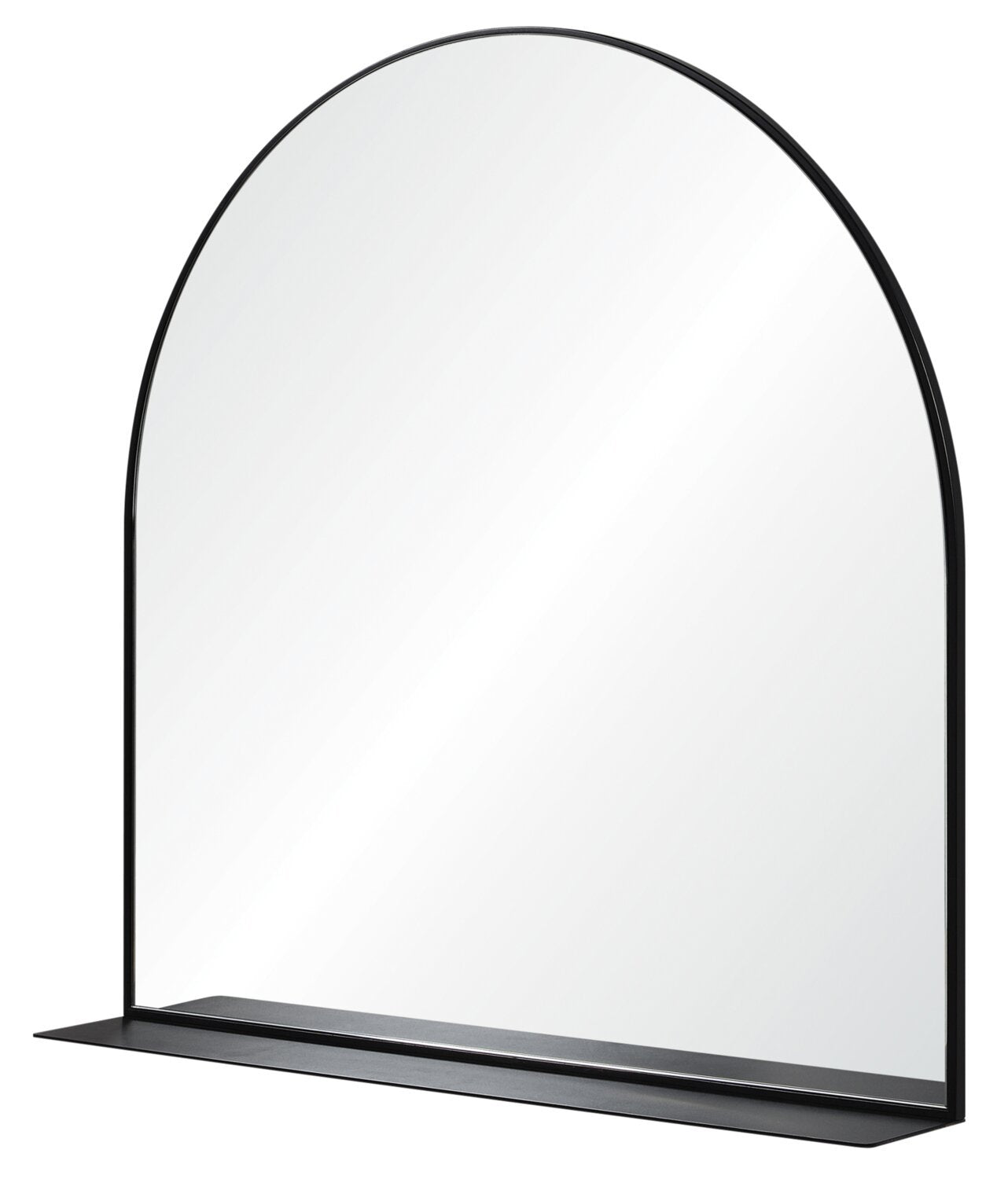 Miroir noir arrondi avec étagère - 35 x 35 | Miroir arrondi noir avec tablette - 35 po x 35 po | MT2424MR