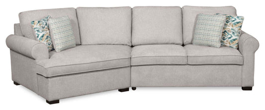 Sofa sectionnel enveloppant de gauche Haven de Scott Living 2 pièces en tissu de chenille - gris