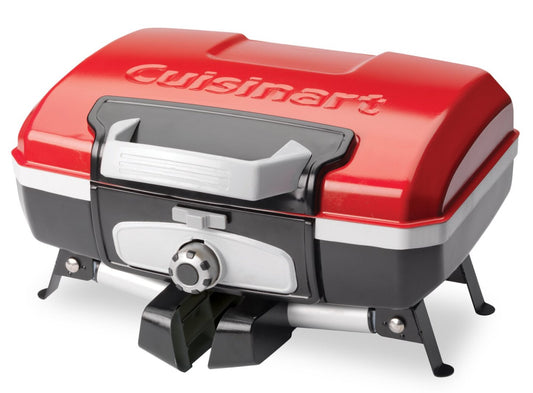 Gril à gaz de table portatif Petite Gourmet de Cuisinart - Rouge - CGG-180T-C | Barbecue de table à gaz portatif Petit gourmet de Cuisinart - rouge - CGG-180T-C | CGG180TC