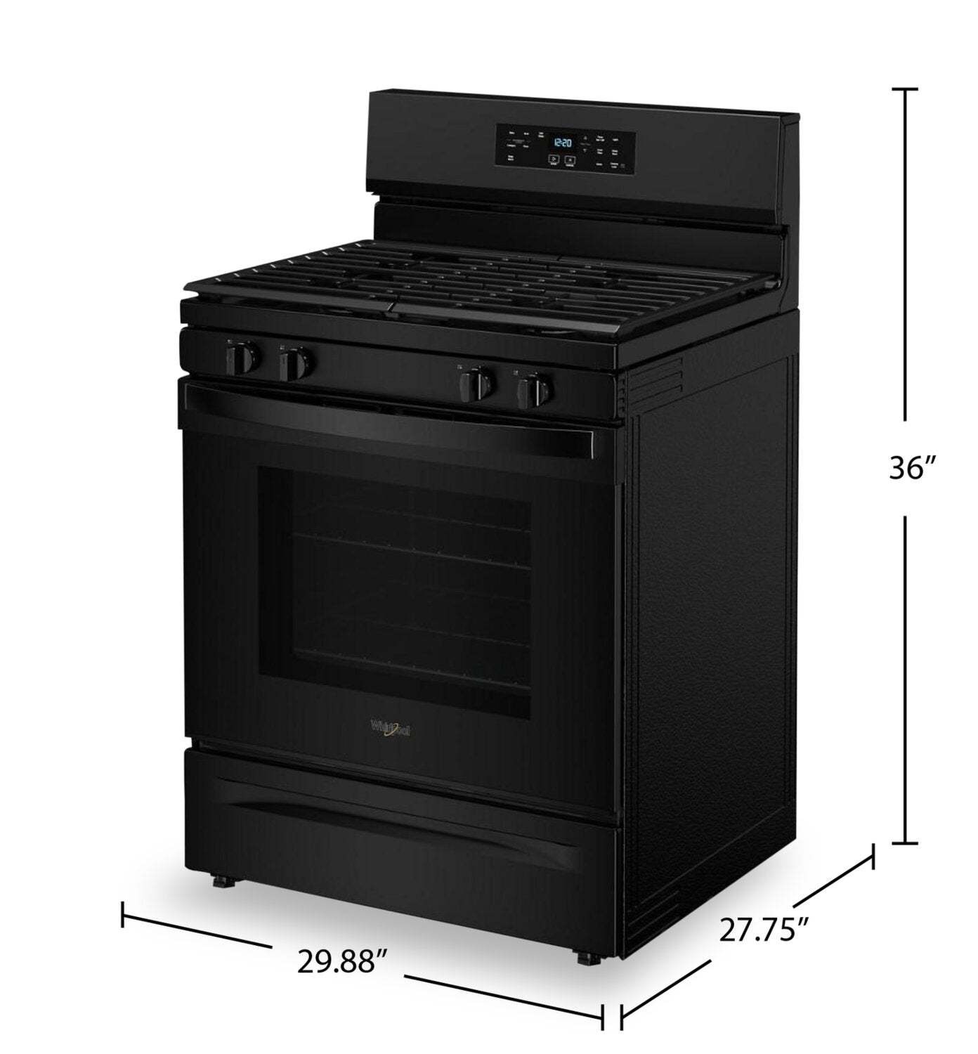 Cuisinière à gaz Whirlpool de 30 po et de 5,3 pi³ avec brûleur SpeedHeatMC - WFGS3530RB | Cuisinière à gaz Whirlpool de 5,3 pi³ et de 30 po avec brûleur SpeedHeatMC - WFGS3530RB | WFGS353B