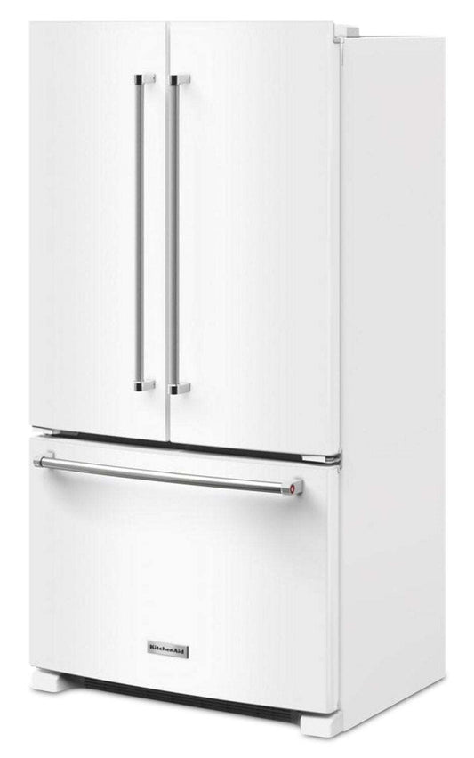 Réfrigérateur KitchenAid de 36 po et de 20 pi3 de profondeur comptoir à portes françaises - blanc - KRFC136RWH | KRFC13WH