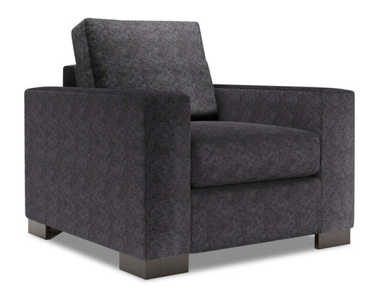 Fauteuil Track de Sofa Lab personnalisable 38 en tissu de chenille - gris charcoal de luxe | Fauteuil Track de Sofa Lab de 38 po fabriqué au Canada en tissu de chenille - gris charcoal de luxe | TR302993