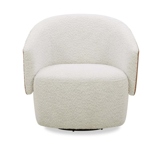 Fauteuil d'appoint pivotant Soho - neige azalée et brun clair Dakota