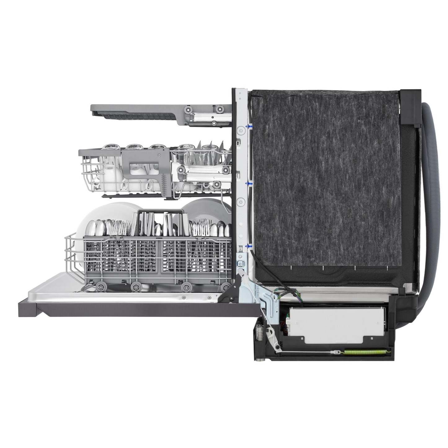 Lave-vaisselle intelligent encastré LG à 24 po et 46 dBA avec commandes sur le dessus et QuadWash®Pro - Résistant aux taches en acier inoxydable noir…