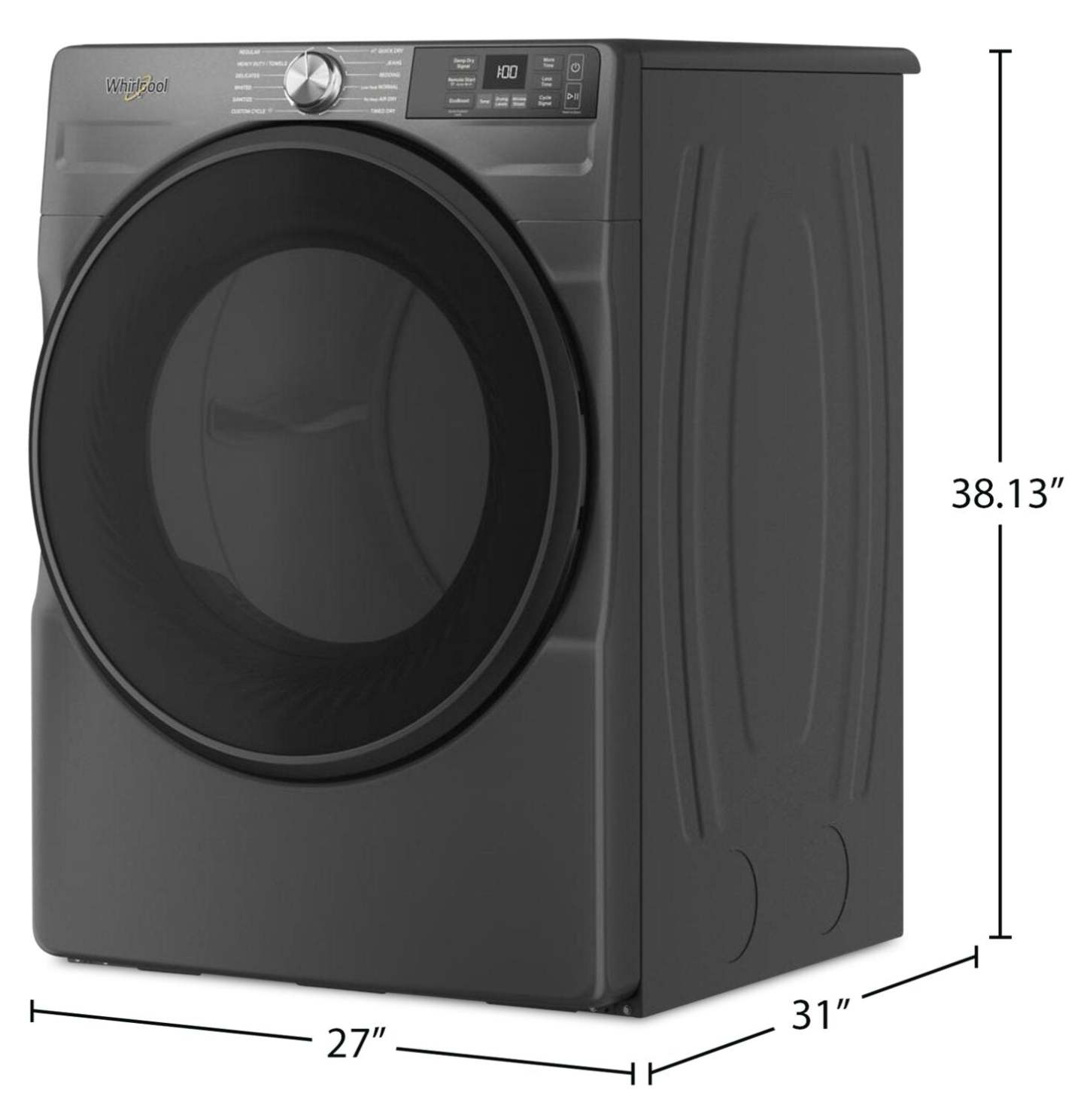 Whirlpool 7,4 pi³ Sécheuse à gaz intelligente avec Wrinkle ShieldMC - volcan noir - WGD5720RU | Sécheuse à gaz intelligente Whirlpool de 7,4 pi³ avec Wrinkle ShieldMC - volcan noir - WGD5720RU | WGD5720U