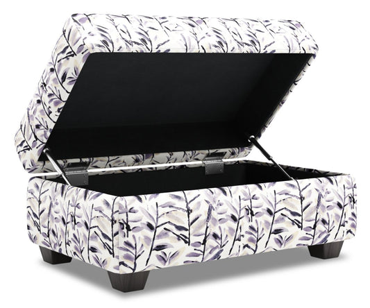 Fabriqué au Canada Pouf de rangement personnalisable The Trunk 39 en tissu - Pebble multicolore | Pouf de rangement The Trunk de Sofa Lab de 39 po fabriqué au Canada en tissu - Pebble multicolore | TRUN1151