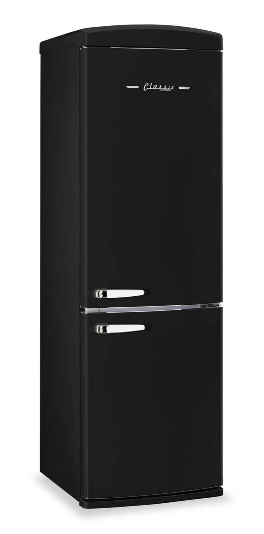 Réfrigérateur Classic Rétro par Unique de 24 po et de 12 pi3 à congélateur inférieur - noir mat - UGP-340L MB AC | 340LMBAC