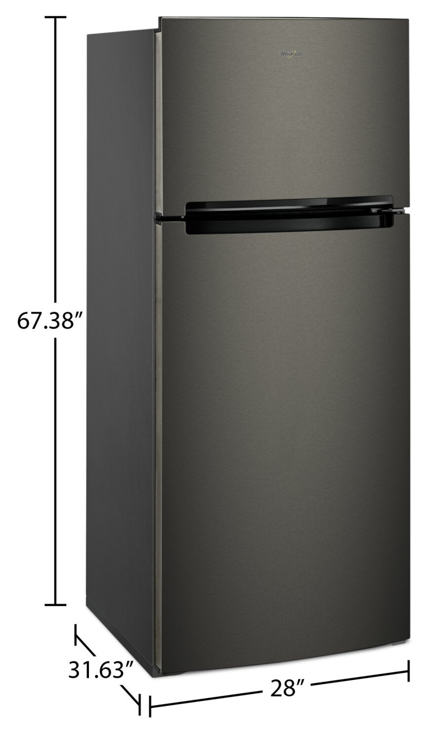 Réfrigérateur Whirlpool de 28 18 pi³ à congélateur supérieur - acier inoxydable noir - WRT518SZKV | Whirlpool 28 18 Cu. Ft. Top-Mount Refrigerator - Black Stainless - WRT5…