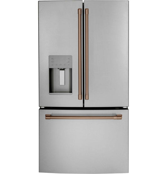 Café, ensemble de 3 poignées pour réfrigérateur à portes françaises en cuivre brossé - CXMB3H3PNCU | Trousse de poignées Café 3 pièces pour réfrigérateur à portes françaises - CXMB3H3PNCU | CXMB3HCU