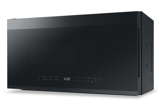 Samsung 2,1 Cu. Fort. Micro-ondes à grande portée avec 400 CFM et commande tactile en verre - Noir mat - ME… | Quatre à micro-ondes à hotte intégrée Samsung de 2,1 pi³ avec 400 pi³/min et commandes tactiles en ver…