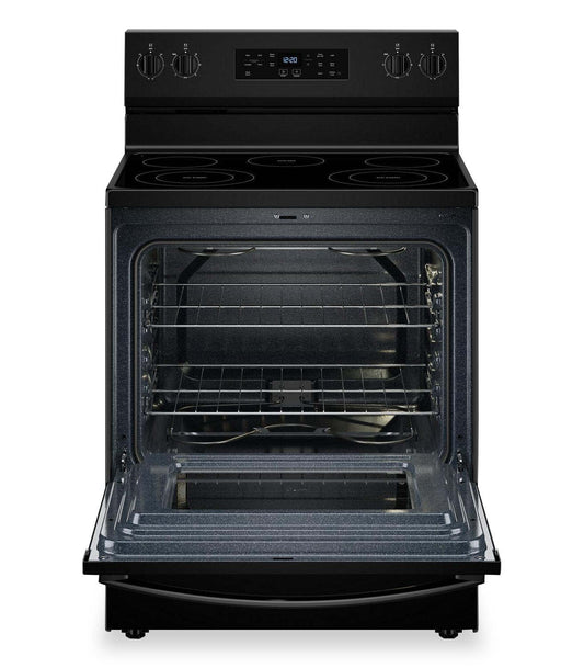 Cuisinière électrique Whirlpool de 30 po et de 5,3 pi3 avec 5 éléments - noire - YWFES3330RB | Whirlpool 30 5.3 Cu. Ft. Electric Range with 5 Elements - Black - YWFES3330RB