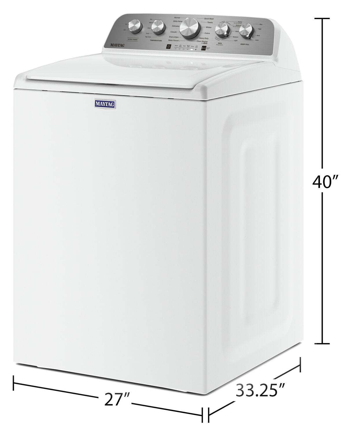 Laveuse Maytag à chargement par le haut de 5,2 pi³ - blanche - MVW5035MW | Maytag 5.2 Cu. Ft. Top-Load Washer - White - MVW5035MW