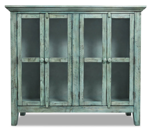 Rocco 48 4-Door Accent Cabinet - Vintage Blue|Armoire décorative Rocco de 48 po avec 4 portes - bleu antique