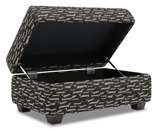 Fabriqué au Canada Pouf de rangement personnalisable The Trunk 39 en tissu - Peppercorn multicolore | Pouf de rangement The Trunk de Sofa Lab de 39 po fabriqué au Canada en tissu - Peppercorn multicolore | TRUN1143