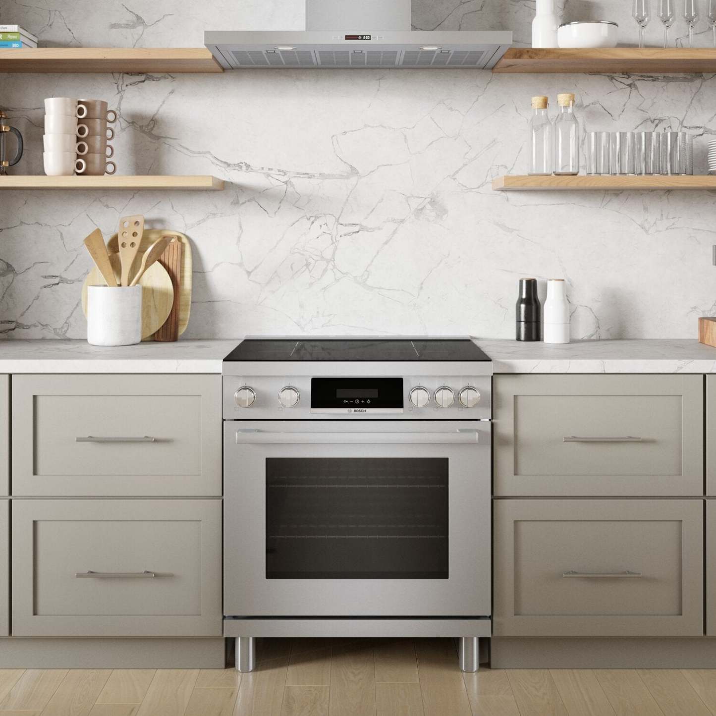 Bosch Série 800 3,9 Cu. Fort. Cuisinière électrique à induction - HIS8055C | Cuisinière électrique à induction Bosch de série 800 de 3,9 pi3 - HIS8055C | SON8055C