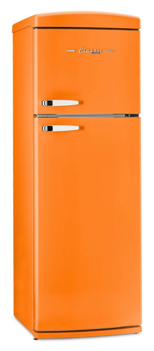 Réfrigérateur Classic Rétro d'Unique de 24 po et de 11 pi3 à congélateur supérieur - orange creamsicle - UNQ-310L O TM