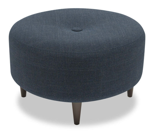 Fabriqué au Canada Sofa Lab personnalisable Pouf The Curve 31 en tissu d'apparence lin - Luna Sailor Blue | Pouf The Curve de Sofa Lab de 31 po fabriqué au Canada en tissu d'apparence lin - bleu Luna Sailor | CURV2491